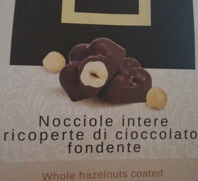 Nocciole intere ricoperte di cioccolato fondente