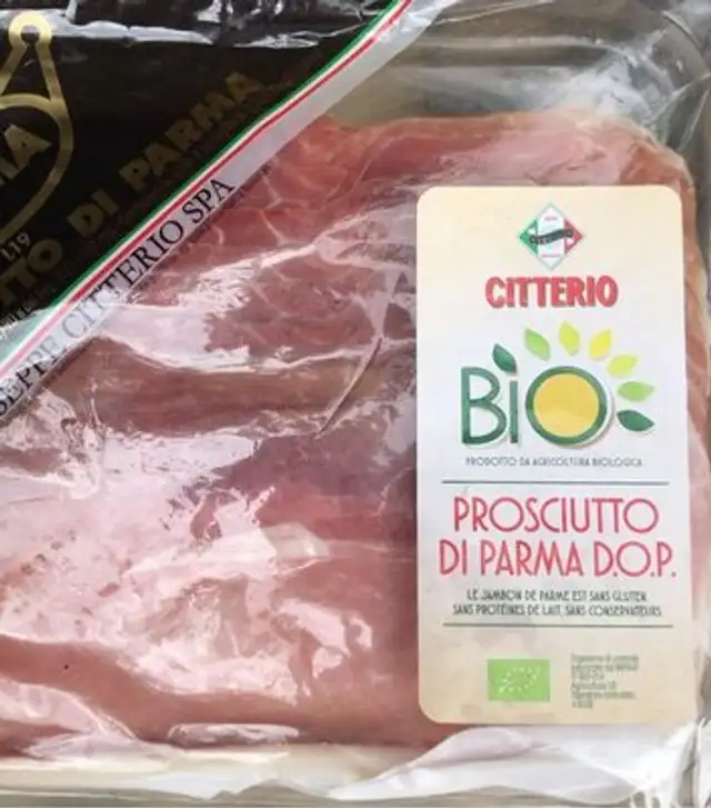 Prosciutto di parma front packaging