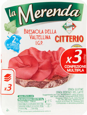 La merenda bresaola della valtellina i p front packaging