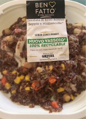 Insalata di riso rosso seppie e mazzancolle