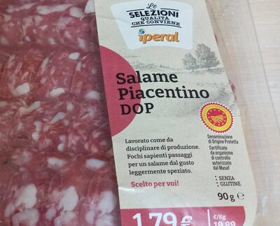 Salame piacentino dop front packaging
