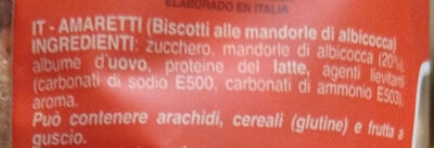 Amarettini tradizionali ingredients label
