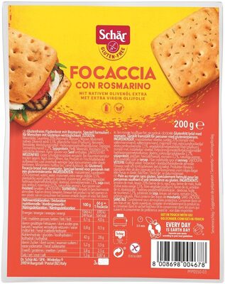 Focaccia med Rosmarin Glutenfri, 200 g front packaging