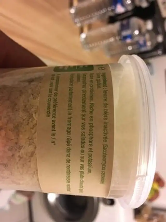 Levure de bière en paillettes ingredients label