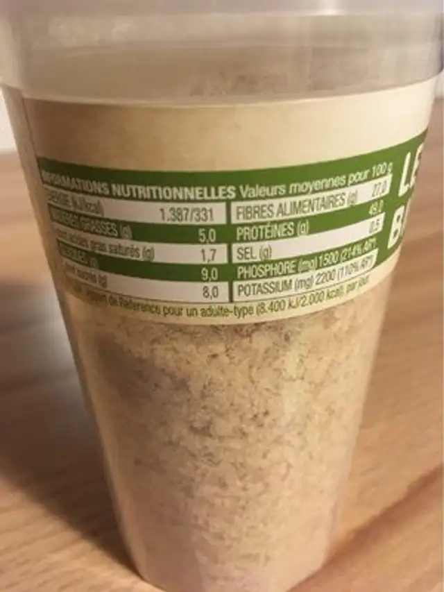 Levure de bière en paillettes nutrition facts table