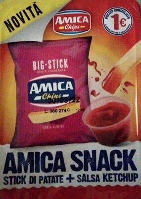 Amica snack Stick di patatine salsa ketcup front packaging