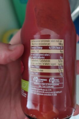 Passata vellutata nutrition facts table