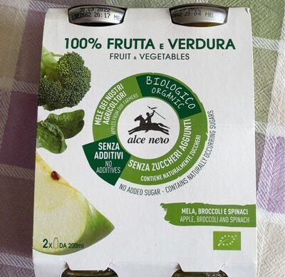 100% frutta e verdura front packaging