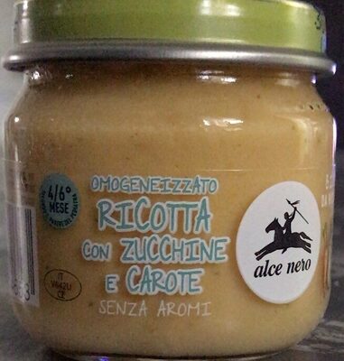 Omogenizzato ricotta con zucchine e carote