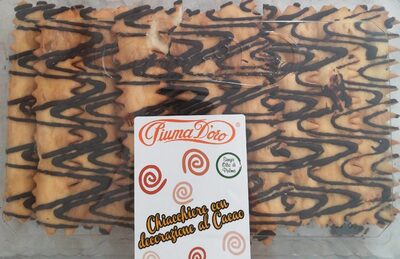 Chiacchiere con decorazione al cacao front packaging