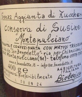 Marmellate Senza Zucchero Az. agr. s. benedetto Bio Susina