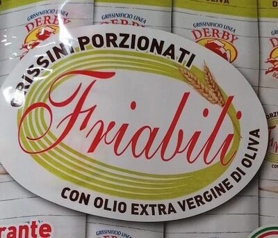 Grissini friabili con olio extra vergine d'oliva front packaging