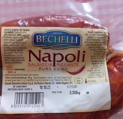 Salsiccia piccante Napoli front packaging