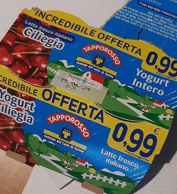 Yogurt intero ciliegia front packaging