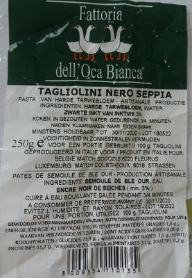 Tagliolini neuro seppia front packaging