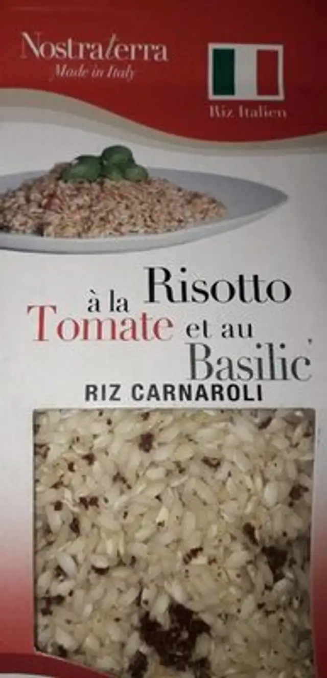 Risotto à la tomate et au basilic front packaging