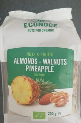 Organic almonds walnuts pineapple