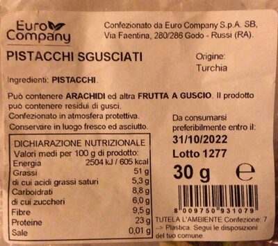 Pistacchi sgusciati