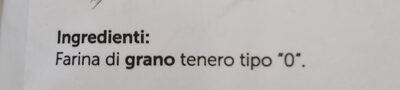 Farina di grano tenero tipo 0 ingredients label