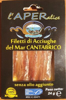 Filetti di acciughe del Mar Cantabrico front packaging