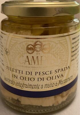 Filetti di pesce spada in olio di oliva front packaging