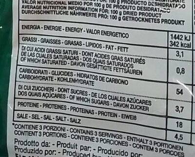 Pasta e fagioli nutrition facts table