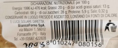 Luxury cookie nutrition facts table