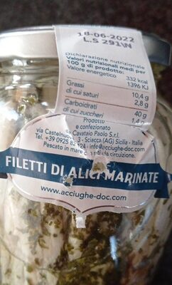 FILETTI DI ALICI MARINATE front packaging