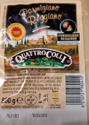 Parmigiano reggiano front packaging