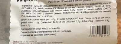 Maxi hamburgher sesamo nutrition facts table