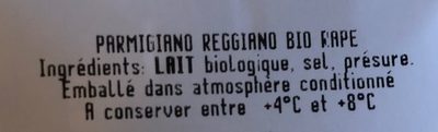 Parmigiano reggiano grattugiato ingredients label