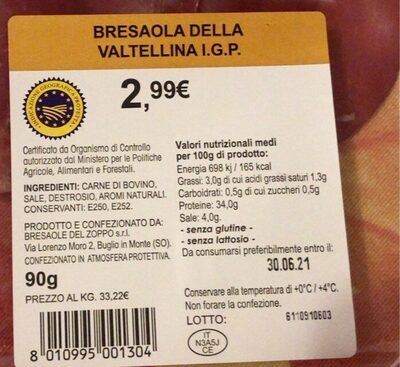 Bresaola della Valtellina I.G.P.