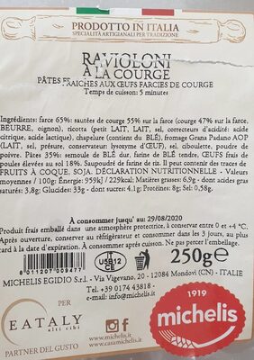 Ravioloni à la courge front packaging