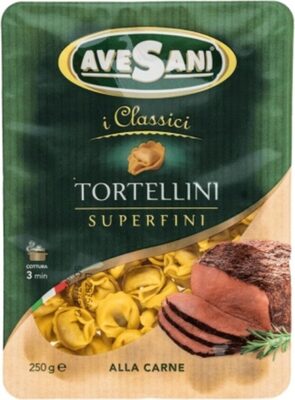 Tortellini alla carne front packaging
