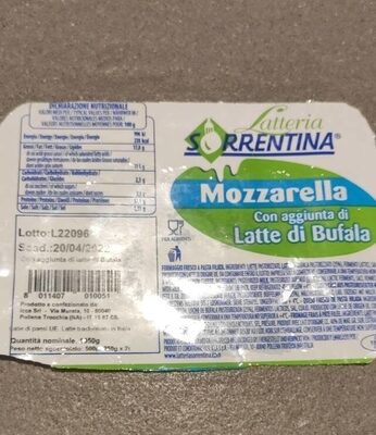 Mozzarella con aggiunta di latte di bufala