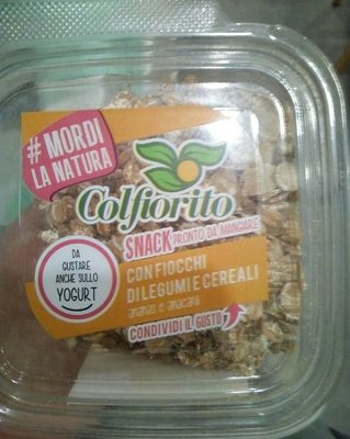 Snack con fiocchi di legumi e cereali