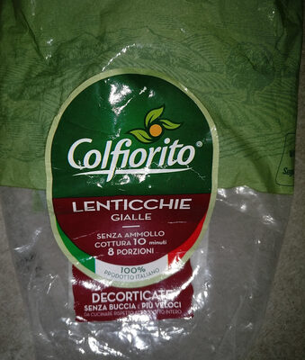 Lenticchie gialle decorticate front packaging