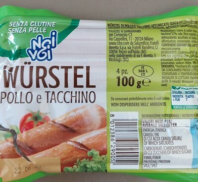 wurstel pollo e tacchino front packaging