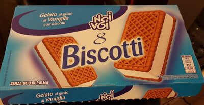 8 Biscotti gelato al gusto di vaniglia con biscotti front packaging