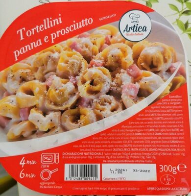 Tortellini prosciutto e panna front packaging