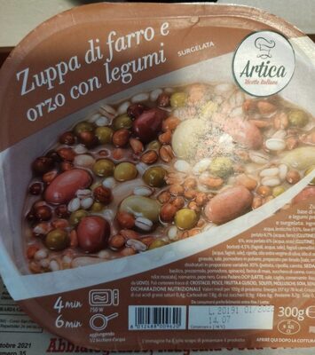 Zuppa di farro e orzo con legumi front packaging
