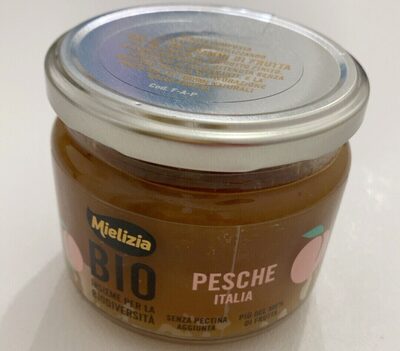 Composta di pesche biologica front packaging