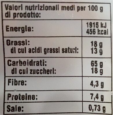 Biscotti integrali al Farro nutrition facts table