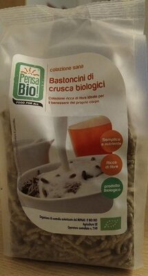 Bastoncini di crusca biologici front packaging