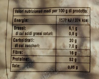 Bocconcini di soia biologici nutrition facts table