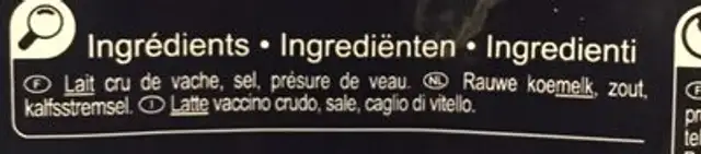 Parmigiano reggiano ingredients label