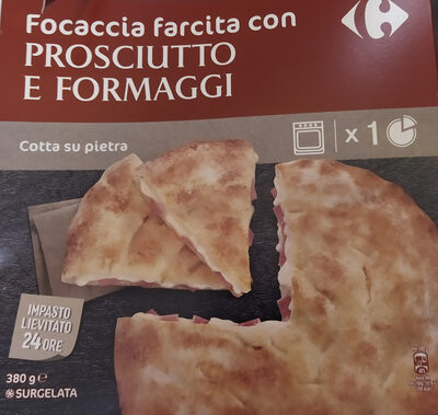 Focaccia farcita con prosciutto e formaggio