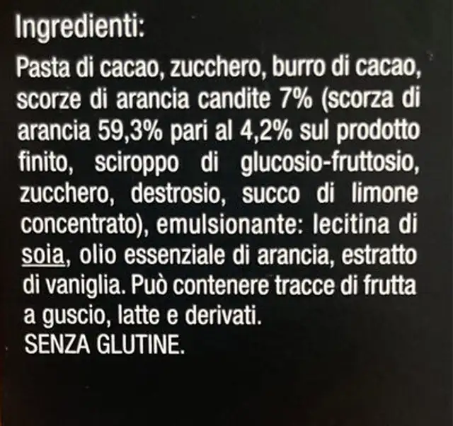 Selection Carrefour ingredients label