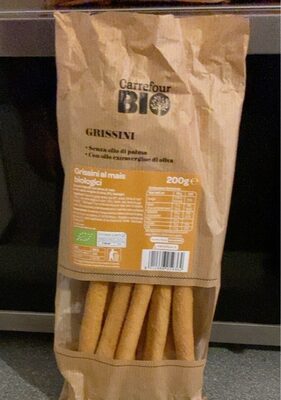 Grissini al mais biologici front packaging