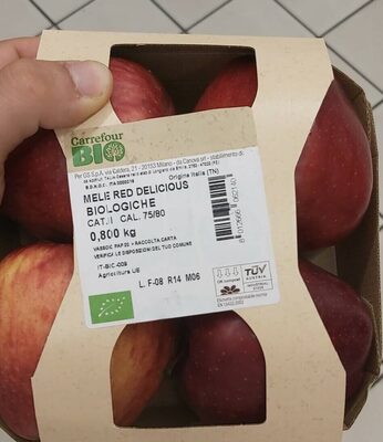 Mele red delicious biologiche front packaging
